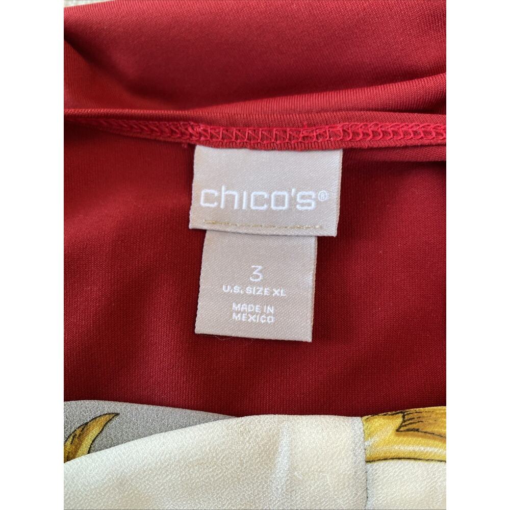 Chicos Size 3 US XL 14/16 Open Sheer Cardigan Travelers Tank Top Old Money Class - Picture 8 of 16